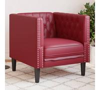 vidaXL Poltrona Chesterfield Rosso Vino in Similpelle