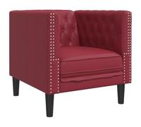 vidaXL Poltrona Chesterfield Rosso Vino in Similpelle, poltrona, poltrona relax, poltrona in ecopelle, poltrona singola, poltrona tv