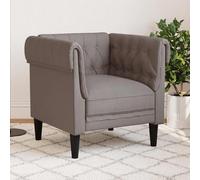 vidaXL Poltrona Chesterfield Tortora in Tessuto