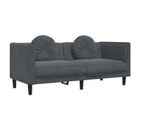 vidaXL Poltrona con Cuscini a 2 Posti Grigio Scuro in Velluto