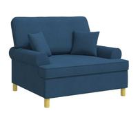 vidaXL Poltrona con cuscini Blu Tessuto