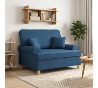 vidaXL Poltrona con cuscini Blu Tessuto