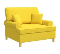 vidaXL Poltrona con cuscini Giallo Chiaro Tessuto
