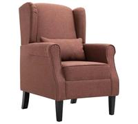 vidaXL Poltrona con Cuscino Artigianale Classica Design Elegante Seggiola Arredo Casa Telaio e Gambe in Legno Marrone in Tessuto