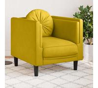 vidaXL Poltrona con Cuscino Giallo in Velluto
