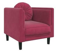 vidaXL Poltrona con Cuscino Rosso Vino in Velluto