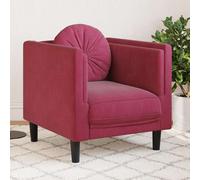vidaXL Poltrona con Cuscino Rosso Vino in Velluto
