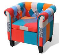 vidaXL Poltrona con Design Patchwork in Tessuto Elegante Relax retrò Seggiola