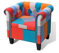 vidaXL Poltrona con Design Patchwork in Tessuto Elegante Relax retrò Seggiola