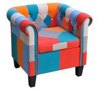 vidaXL Poltrona con Design Patchwork in Tessuto Elegante Relax retrò Seggiola
