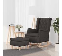 vidaXL Poltrona con Gambe a Dondolo e Sgabello Grigio Scuro in Tessuto