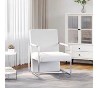vidaXL Poltrona con Gambe Cromate Bianca in Similpelle