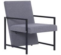 VIDAXL - Poltrona Con Gambe Cromate E Tessuto Grigio Chiaro