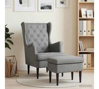 vidaXL Poltrona con Ottomano 2 pz Grigio Scuro Velluto