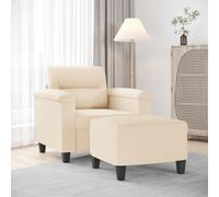 vidaXL Poltrona con Poggiapiedi Beige 60 cm in Tessuto Microfibra