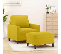vidaXL Poltrona con Poggiapiedi Giallo 60 cm in Velluto