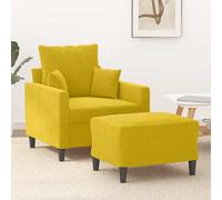 vidaXL Poltrona con Poggiapiedi Giallo 60 cm in Velluto