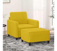 vidaXL Poltrona con Poggiapiedi Giallo 60 cm in Velluto