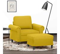 vidaXL Poltrona con Poggiapiedi Giallo 60 cm in Velluto