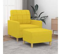 vidaXL Poltrona con Poggiapiedi Giallo Chiaro 60 cm in Tessuto
