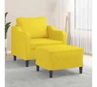 vidaXL Poltrona con Poggiapiedi Giallo Chiaro 60 cm in Tessuto
