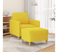vidaXL Poltrona con Poggiapiedi Giallo Chiaro 60 cm in Tessuto