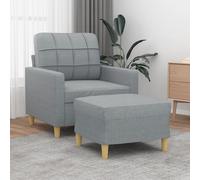 vidaXL Poltrona con Poggiapiedi Grigio Chiaro 60 cm in Tessuto