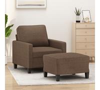 vidaXL Poltrona con Poggiapiedi Marrone 60 cm in Tessuto
