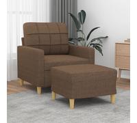 vidaXL Poltrona con Poggiapiedi Marrone 60 cm in Tessuto