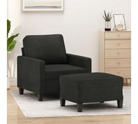 vidaXL Poltrona con Poggiapiedi Nero 60 cm in Tessuto