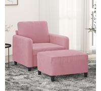 vidaXL Poltrona con Poggiapiedi Rosa 60 cm Velluto
