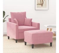 vidaXL Poltrona con poggiapiedi 60 cm Velluto Rosa