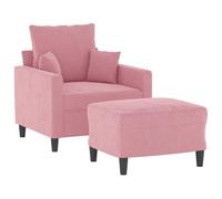 vidaXL Poltrona con poggiapiedi 60 cm Velluto Rosa