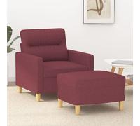 vidaXL Poltrona con Poggiapiedi Rosso Vino 60 cm in Tessuto, poltrona, seduta, poltrona tv, divano, poltrona relax, seduta con poggiapiedi