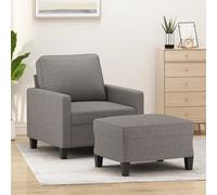 vidaXL Poltrona con Poggiapiedi Tortora 60 cm in Tessuto