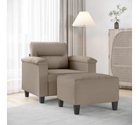 vidaXL Poltrona con Poggiapiedi tortora 60 cm in Tessuto Microfibra