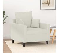 vidaXL Poltrona Crema 60 cm Velluto