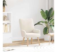 vidaXL poltrona Crema 63 x 67 x 94 cm Tessuto di Pecora e Plywood