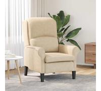 vidaXL Poltrona Ergonomica Crème di per il Soggiorno: Comoda Sedia in Tessuto, Costruzione Resistente, Perfetta per Leggere. Mobili Moderni in Microfibra per Adulti.