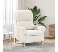 vidaXL Poltrona ergonomica Crema Tessuto, Legno Standard Ergonomico