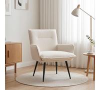 vidaXL Poltrona Crema Bouclé
