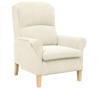 vidaXL Poltrona crema con supporto ergonomico per il soggiorno, resistente alle macchie, in legno, dal design elegante, comoda, di dimensioni medie, sedia in velluto per interni, moderna e stilosa