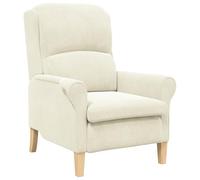 vidaXL Poltrona crema con supporto ergonomico per il soggiorno, resistente alle macchie, in legno, dal design elegante, comoda, di dimensioni medie, sedia in velluto per interni, moderna e stilosa