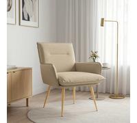 vidaXL Poltrona Crema Tessuto