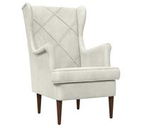 vidaXL Poltrona in velluto crema, poltrona chic accento, sedia moderna in velluto per una lettura confortevole, elegante in metallo e mobili da interno durevoli