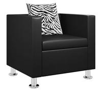 vidaXL Poltrona cubo in Pelle Nera Poltrona divanetto Design Moderno Quadrata
