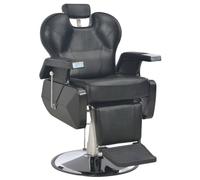 vidaXL Poltrona da Barbiere Regolabile Girevole con Poggiatesta e Poggiapiedi Capelli Barba Seggiola Sedia Parrucchiere Nera in Similpelle