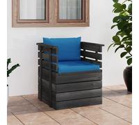 vidaXL Poltrona da Giardino con Cuscini in Legno di Pino