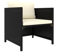 vidaXL Poltrona da Giardino con Cuscini in Polyrattan Nero