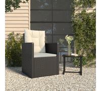 vidaXL Poltrona da Giardino con Cuscini Nera in Polyrattan